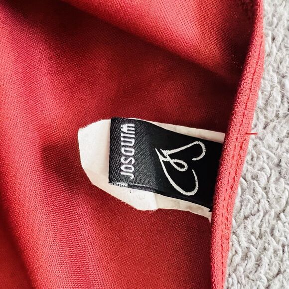 Windsor Brick Red Romper Dress Long Sleeve Faux Wrap Belted Waist Shorts V-neck - Picture 6 of 9